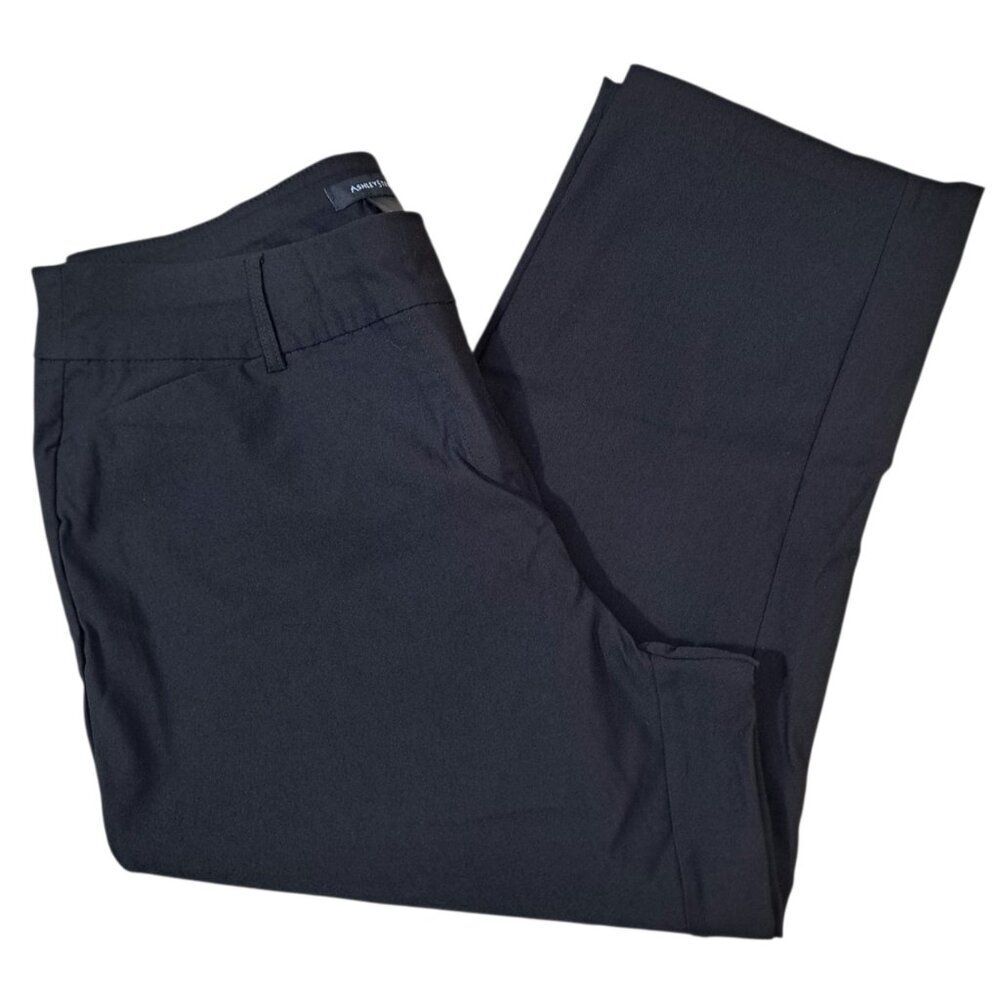 Ashley Stewart Women's Pull on Comfy Travel Casual Black Capri Pants Plus Sz 18 - Picture 5 of 7